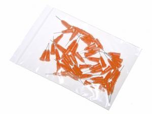 Geklebte Dosiernadeln mit Edelstahlkanüle 25,4mm orange-gelb 15G 50St