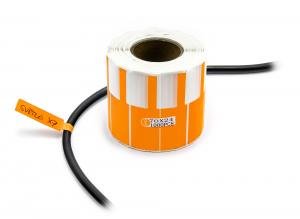 Selbstklebende Etiketten zur Kennzeichnung von Kabeln und Leitungen 1000Stk. orange