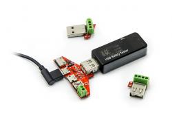 USB-Tester mit Lightning-, USB-C-, Mini- und Micro-USB-Reduzierern, 3-30V, 0-5A
