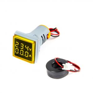 Digitales Voltmeter und Amperemeter für AC 60-500V / 0-100A Platte 22mm quadratisch