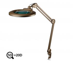 Gold LED Arbeitslampe mit Lupe IB-178, Durchmesser 178mm, 5D+20D