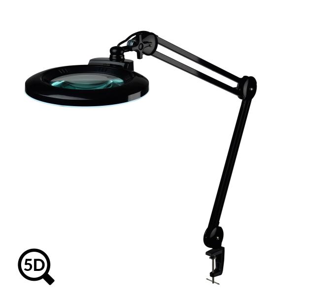 Schwarze IB-150 Lupenlampe mit Helligkeitsregler, 5D