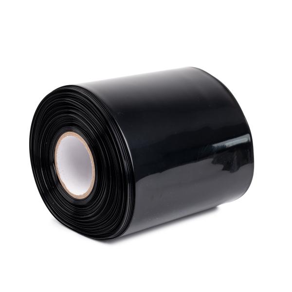 Schwarze PVC-Schrumpffolie 2:1, Breite 210 mm, Durchmesser 133 mm