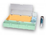 Miniatur-Kunststoffschubladen für SMD-Bauteile B4 - gelb