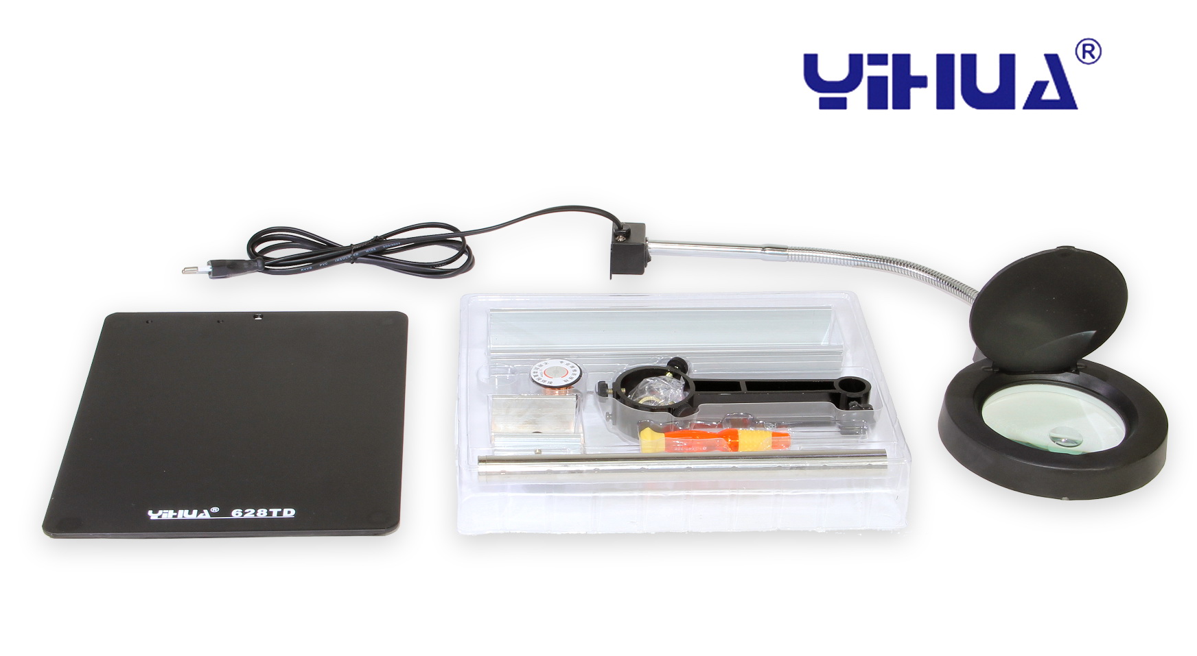 Leiterplattenhalter mit LED-Lampe, Lupe und Ständer YIHUA 628TD