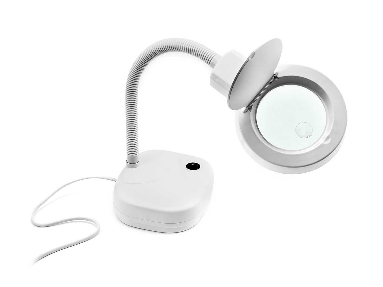 Tischleuchte mit Vergrößerungsglas und LED-Licht Typ 139 3D, 8D, weiß