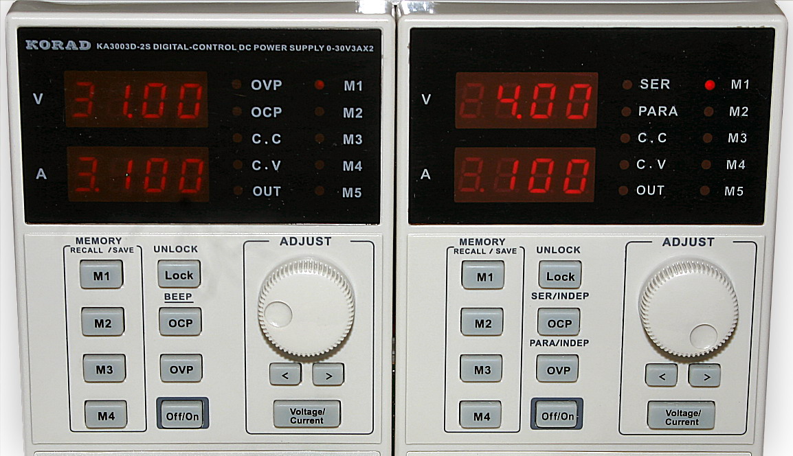 Programmierbares Präzisions-Doppelnetzteil 2x30V/3A,60V/3A,30V/6A Typ KA3003D-2S