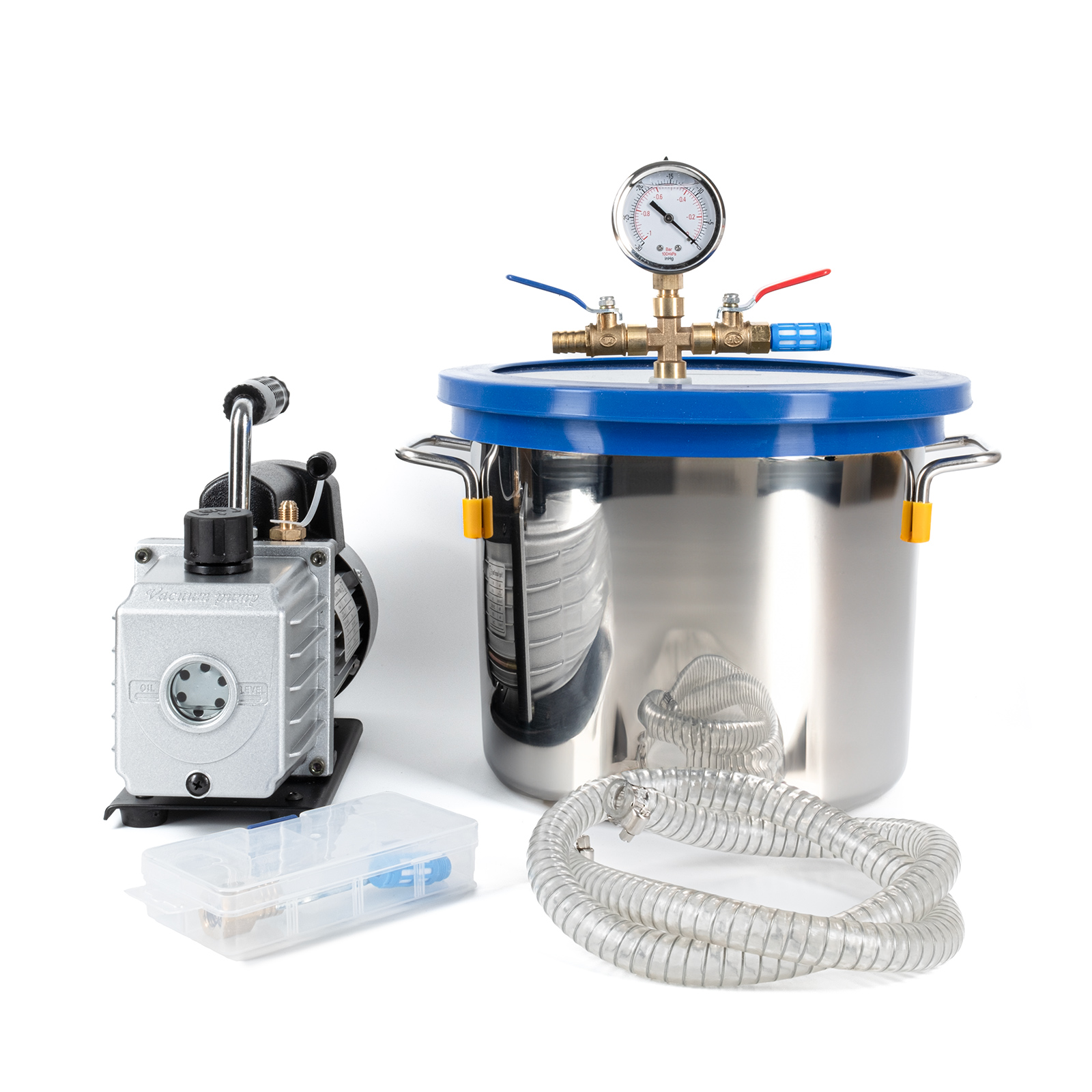 Vakuumkammer-Set 8L mit Ölpumpe 230V/50Hz