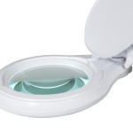 Weiße Tischleuchte IB-127 mit 127mm Vergrößerungsglas und LED-Hintergrundbeleuchtung